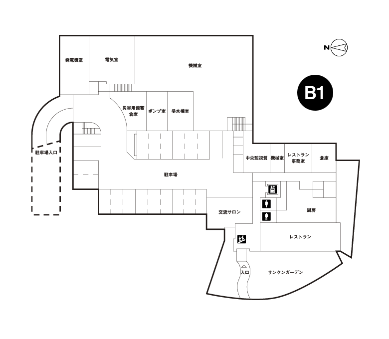 川崎市国際交流センター地階図